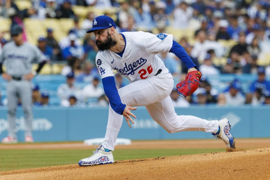 Tony Gonsolin: 5 Critical Insights as Dodgers Clash With Mets Tonight 2 Tony Gonsolin Dodgers pitcher delivering fastball vs Mets